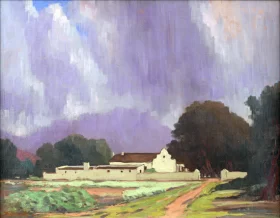 Summer Rain Over a Cape Farmhouse by Jacobus Hendrik Pierneef Summer Rain Over a Cape Farmhouse by Jacobus Hendrik Pierneef