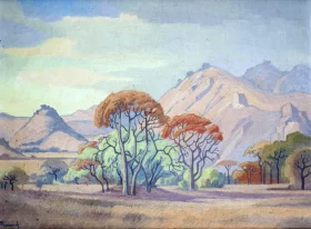 Trees with Kopje Beyond by Jacobus Hendrik Pierneef Trees with Kopje Beyond by Jacobus Hendrik Pierneef
