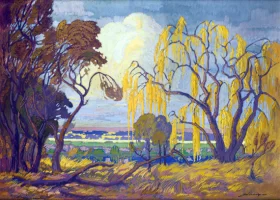 Willow Trees, Rooiplaat by Jacobus Hendrik Pierneef Willow Trees, Rooiplaat by Jacobus Hendrik Pierneef