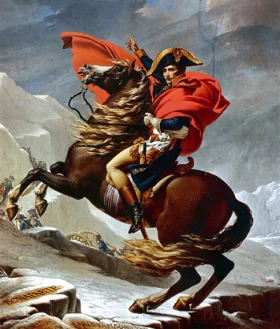 Napoleon Crossing the Alps (Charlottenburg version) 1801 by Jacques Louis David Napoleon Crossing the Alps (Charlottenburg version) 1801 by Jacques Louis David