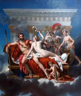 Mars Being Disarmed by Venus and the Three Graces 1824 by Jacques Louis David Mars Being Disarmed by Venus and the Three Graces 1824 by Jacques Louis David