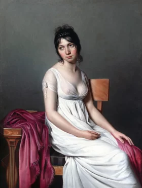 Portrait of a young woman in White 1798 by Jacques Louis David Portrait of a young woman in White 1798 by Jacques Louis David