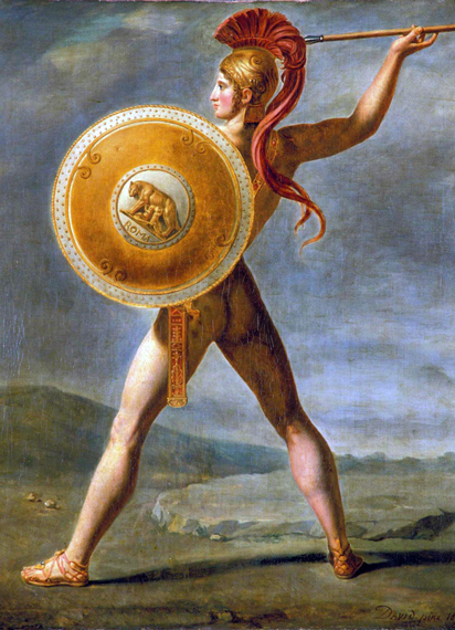 Roman Warrior, 1824 by Jacques Louis David, oil painting reproduction on canvas Roman Warrior, 1824 by Jacques Louis David