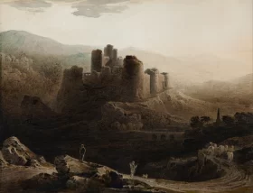 Moonlight - Chepstow Castle by John Martin Moonlight - Chepstow Castle by John Martin