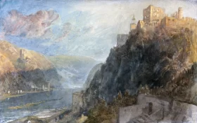 Rheinfels Looking to Katz and Gourhausen 1817 by J.M.W. Turner