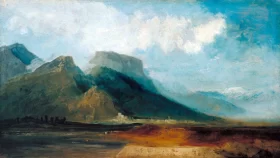 Grenoble Seen from the River Drac with Mont Blanc in the Distance 1802 by J.M.W. Turner