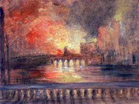 The Burning of the Houses of Parliament 1834 by J.M.W. Turner