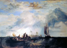 Entrance of the Meuse- Orange-Merchant on the Bar, Going to Pieces by J.M.W. Turner Entrance of the Meuse- Orange-Merchant on the Bar, Going to Pieces by J.M.W. Turner