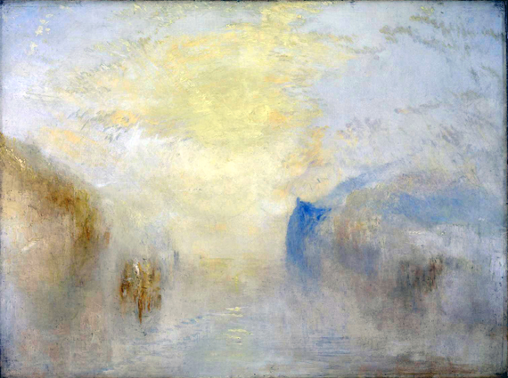Sunrise, with a Boat between Headlands by J.M.W. Turner, oil painting reproduction on canvas Sunrise, with a Boat between Headlands by J.M.W. Turner