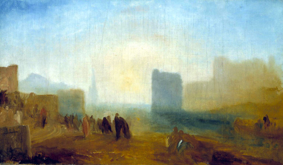 Classical Harbour Scene by J.M.W. Turner, oil painting reproduction on canvas Classical Harbour Scene by J.M.W. Turner
