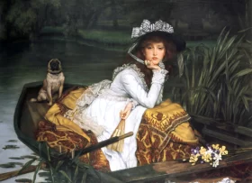 Young Lady In A Boat by James Tissot Young Lady In A Boat by James Tissot