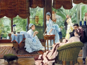In The Conservatory (Rivals) by James Tissot In The Conservatory (Rivals) by James Tissot