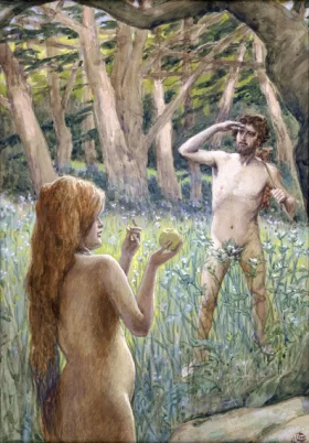 Adam Is Tempted By Eve by James Tissot Adam Is Tempted By Eve by James Tissot
