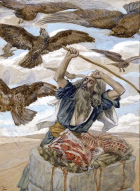 Abram Guarding His Sacrifice by James Tissot