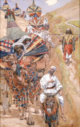 Rebecca Meets Isaac By The Way by James Tissot