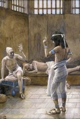 Joseph Interpreteth The Dreams While In Prison by James Tissot