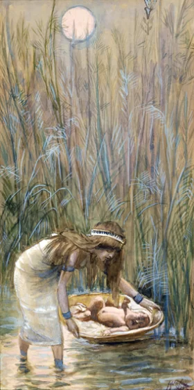 Moses Laid Amid The Flags by James Tissot