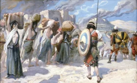 The Women Of Midian Led Captive By The Hebrews by James Tissot