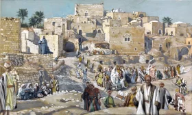 He Went Through The Villages On The Way To Jerusalem by James Tissot He Went Through The Villages On The Way To Jerusalem by James Tissot