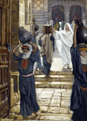 Jesus Forbids The Carrying Of Loads In The Forecourt Of The Temple by James Tissot Jesus Forbids The Carrying Of Loads In The Forecourt Of The Temple by James Tissot
