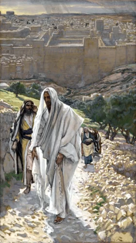 Jesus Goes In The Evening To Bethany by James Tissot Jesus Goes In The Evening To Bethany by James Tissot