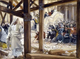 The Jews Took Up Rocks To Stone Jesus by James Tissot The Jews Took Up Rocks To Stone Jesus by James Tissot