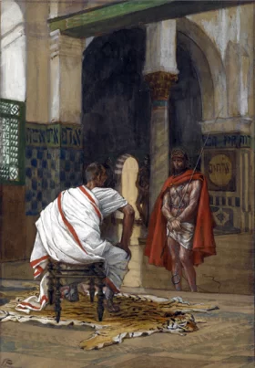 Jesus Before Pilate, Second Interview by James Tissot Jesus Before Pilate, Second Interview by James Tissot