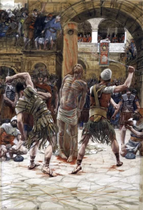 The Scourging on the Front by James Tissot The Scourging on the Front by James Tissot