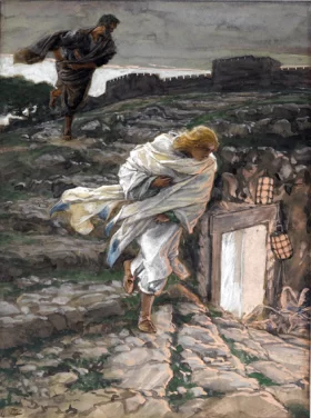 Saint Peter And Saint John Run To The Sepulchre by James Tissot Saint Peter And Saint John Run To The Sepulchre by James Tissot
