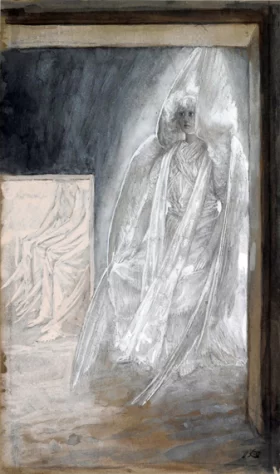 The Angel Seated On The Stone Of The Tomb by James Tissot The Angel Seated On The Stone Of The Tomb by James Tissot