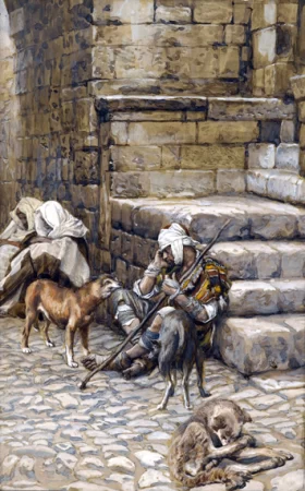 The Poor Lazarus At The Rich Man's Door by James Tissot