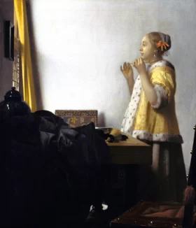 Young Woman with a Pearl Necklace by Johannes Vermeer