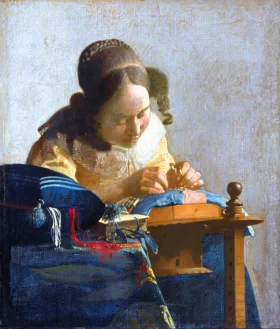 The Lacemaker 1669 by Johannes Vermeer The Lacemaker 1669 by Johannes Vermeer