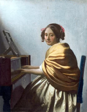 A young Woman seated at the Virginals by Johannes Vermeer A young Woman seated at the Virginals by Johannes Vermeer