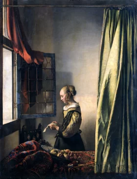 Girl Reading a Letter by an Open Window by Johannes Vermeer Girl Reading a Letter by an Open Window by Johannes Vermeer