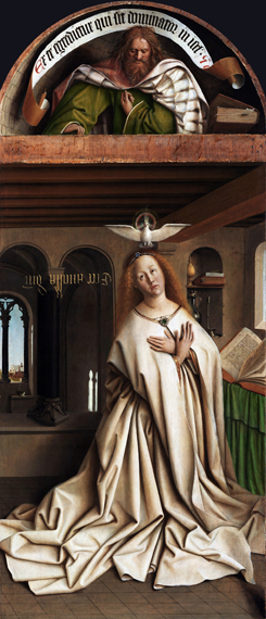 16. The Ghent Altarpiece closed Virgin Annunciate by Jan Van Eyck