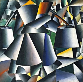 Woman with Pails- Dynamic Arrangement 1912 by Kazimir Malevich