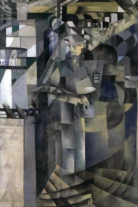 Living in a big hotel 1914 by Kazimir Malevich
