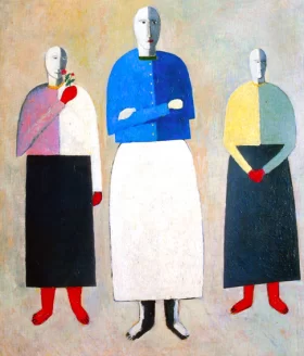 Three Girls 1932 by Kazimir Malevich Three Girls 1932 by Kazimir Malevich