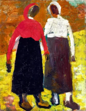 Two Peasant Figures by Kazimir Malevich