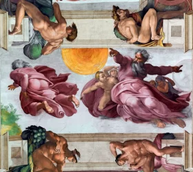 The Creation of the Sun and the Moon by Michelangelo Buonarroti The Creation of the Sun and the Moon by Michelangelo Buonarroti