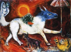 Cow with Parasol by Marc Chagall (Inspired by) Cow with Parasol by Marc Chagall (Inspired by)