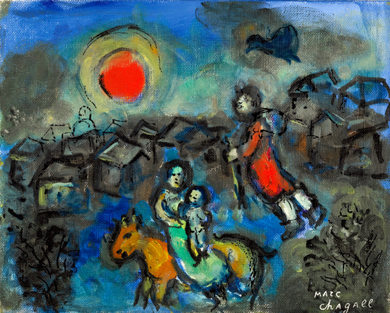 La Fuite En Egypte by Marc Chagall (Inspired by), oil painting reproduction on canvas La Fuite En Egypte by Marc Chagall (Inspired by)