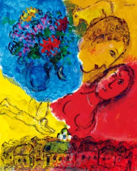 Les amoureux et l'ange jaune by Marc Chagall (Inspired by)