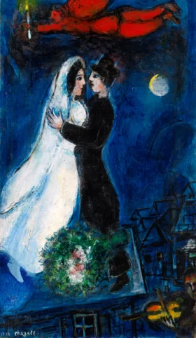 Mariés à L'ange Rouge by Marc Chagall (Inspired by)