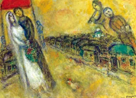 Les Mariés Sous le Baldaquin by Marc Chagall (Inspired by)