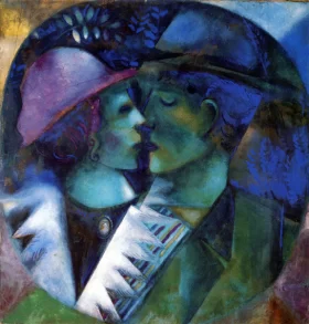 Lovers in green by Marc Chagall (Inspired by)