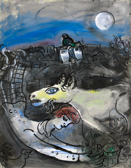 Personnage Dans le Village by Marc Chagall (Inspired by)