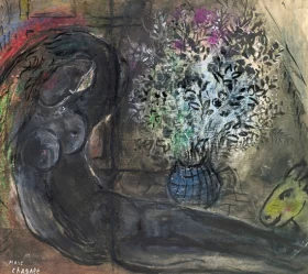 Nu au Bouquet by Marc Chagall (Inspired by)