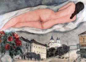 Nude above Vitebsk by Marc Chagall (Inspired by)